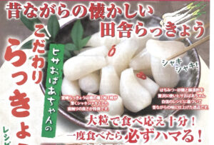 いいもの通信　昔ながらの懐かしい田舎らっきょう　ヒサおばあちゃんのこだわりらっきょう（4月15日締切）